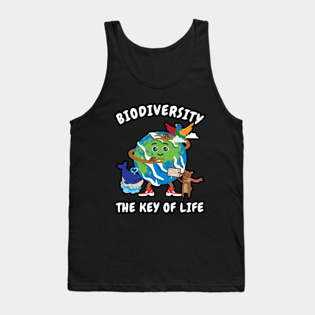 🦜 Biodiversity Is the Key of Life, Save the Earth Tank Top by Pixoplanet